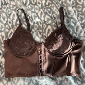 Garage Chocolate Lace Bustier